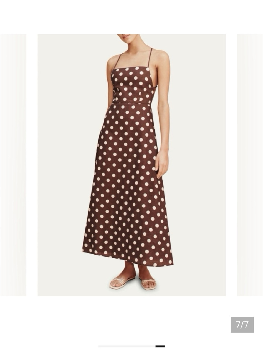 Posse Brown Polka Dot Maxi Slip Dress